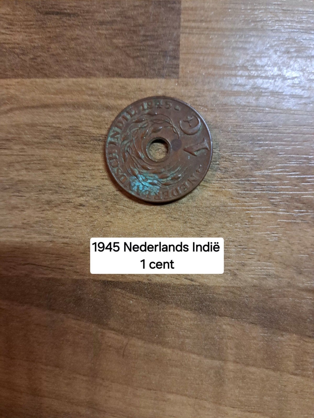 1945 Nederlands Indië 1 cent munt, Ophalen of Verzenden, Koningin Wilhelmina, 1 cent, Losse munt