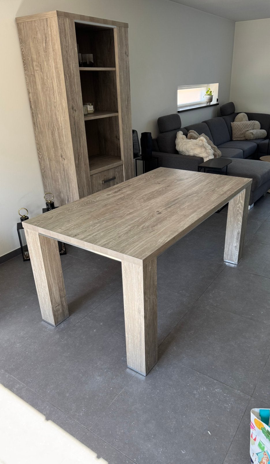 Pronto eiken eettafel 140x90 cm – grijs eiken, Ophalen