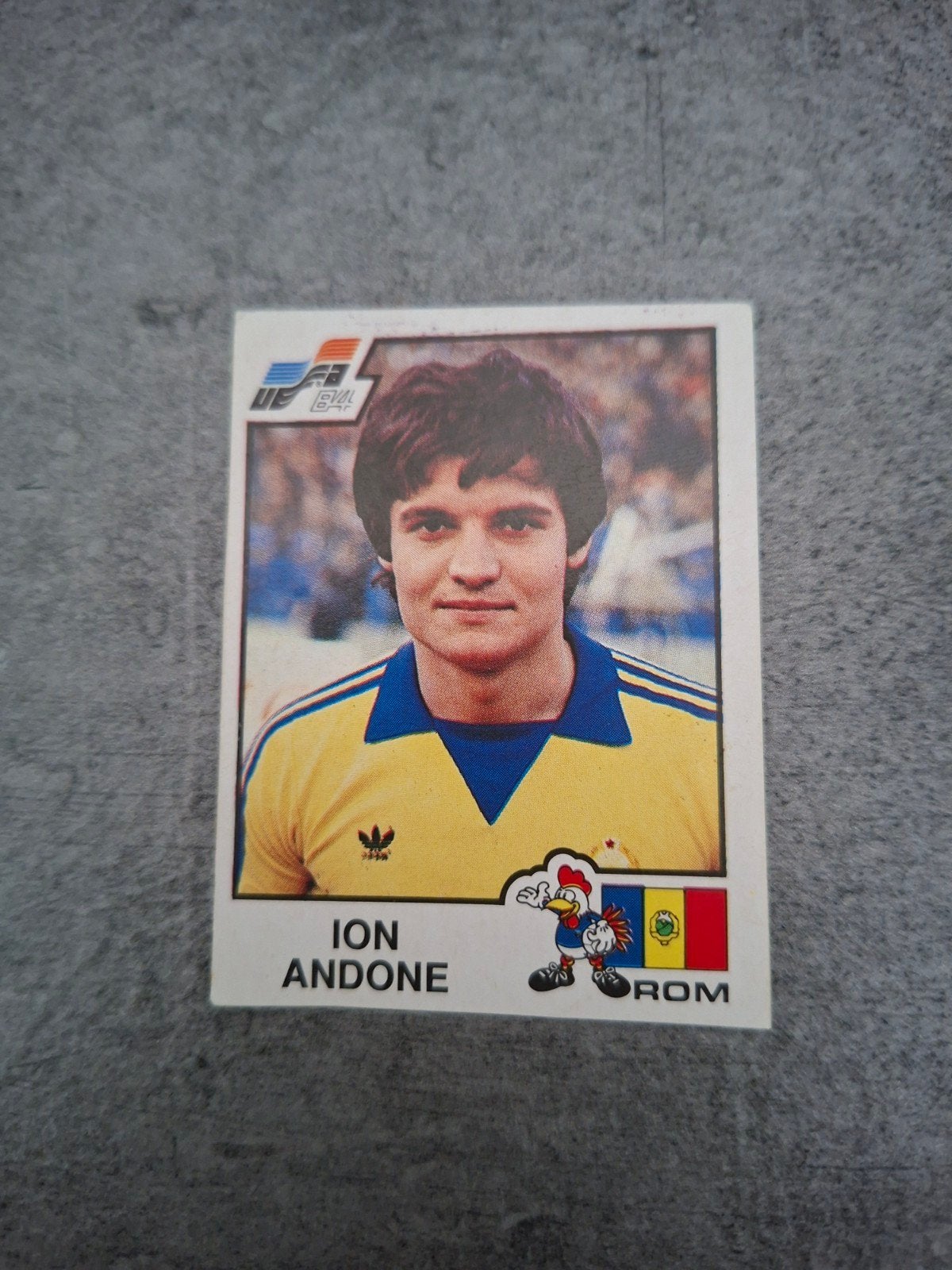 Panini sticker Euro 84 France. Ion Andone Roemenië., Ophalen of Verzenden, Zo goed als nieuw, Sticker