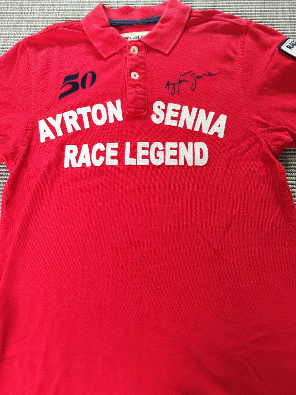 Rood Ayrton Senna Race Legend Poloshirt McGregor, Ophalen, Overige maten, W.GREC, Gedragen
