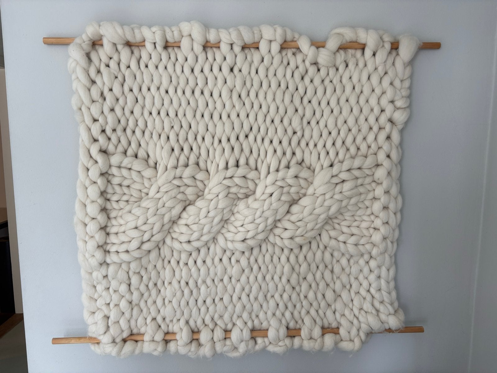 Handgemaakt wollen wandkleed - 90x90cm, Boho, Zo goed als nieuw, Handgemaakt, Ophalen
