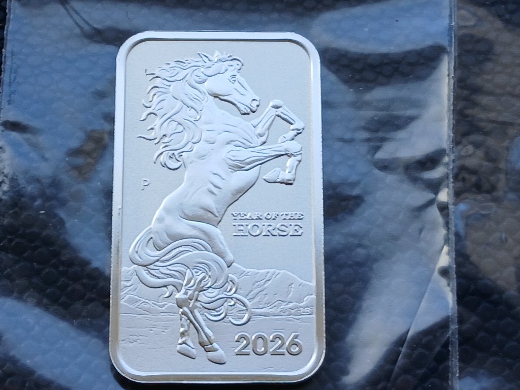 2026 Australia 1 oz silver Lunar Horse Rectangle BU, Ophalen of Verzenden, Zilver