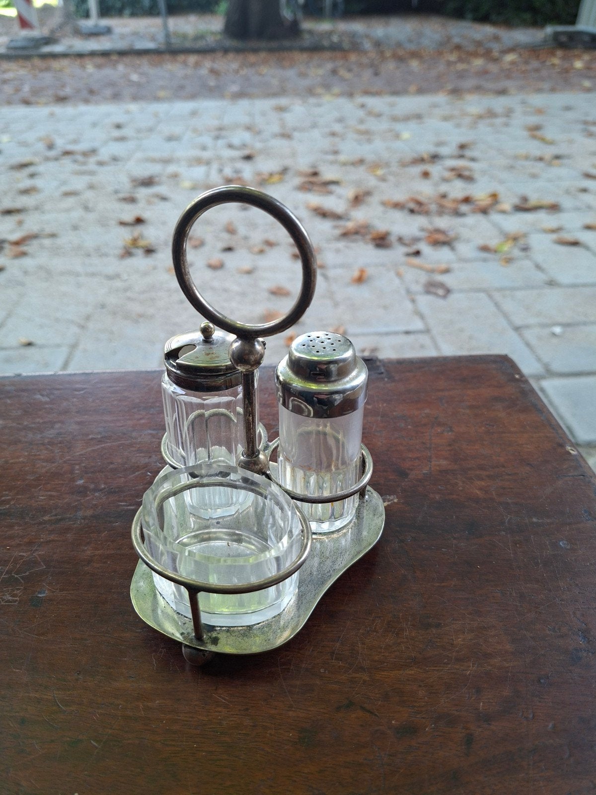 Vintage Zout- en Peperstel met Mosterdpotje, Ophalen of Verzenden