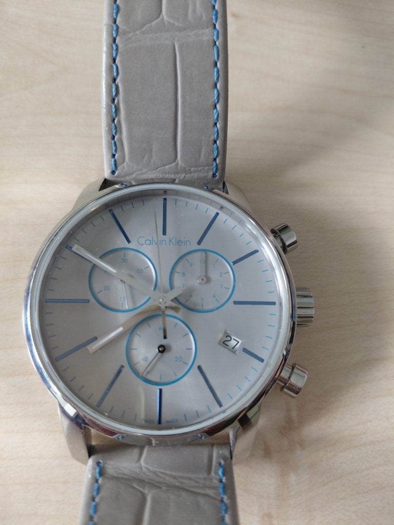 CALVIN KLEIN City Chronograph Heren Horloge!, Ophalen of Verzenden, Zo goed als nieuw, Staal, Overige merken
