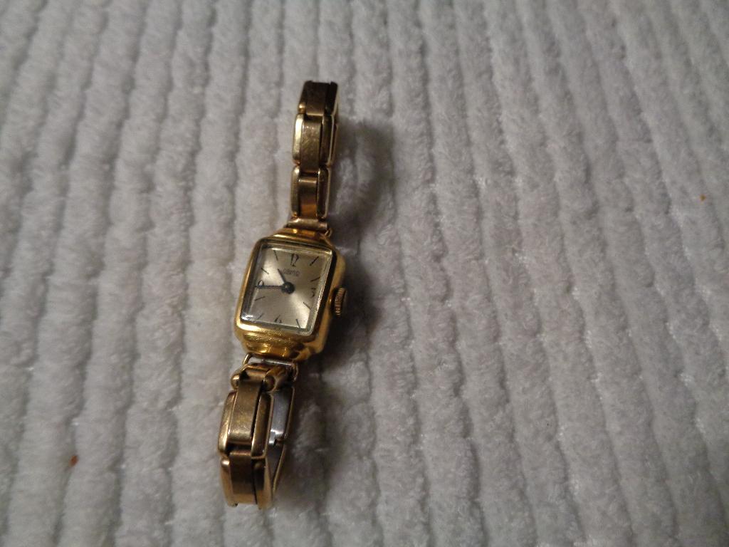 oud dames horloge goldplate met rekband, Ophalen of Verzenden, Gebruikt
