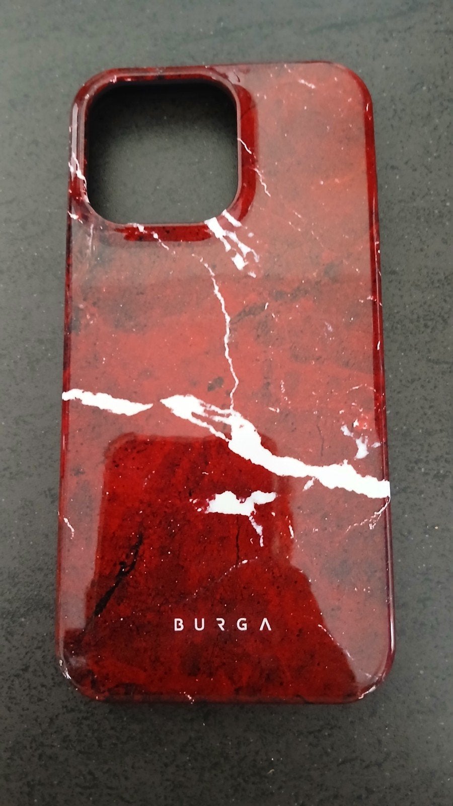 Burga iPhone Hoesje Rood Marmer Patroon, Telecommunicatie, Mobiele telefoons | Hoesjes en Frontjes | Apple iPhone, Zo goed als nieuw