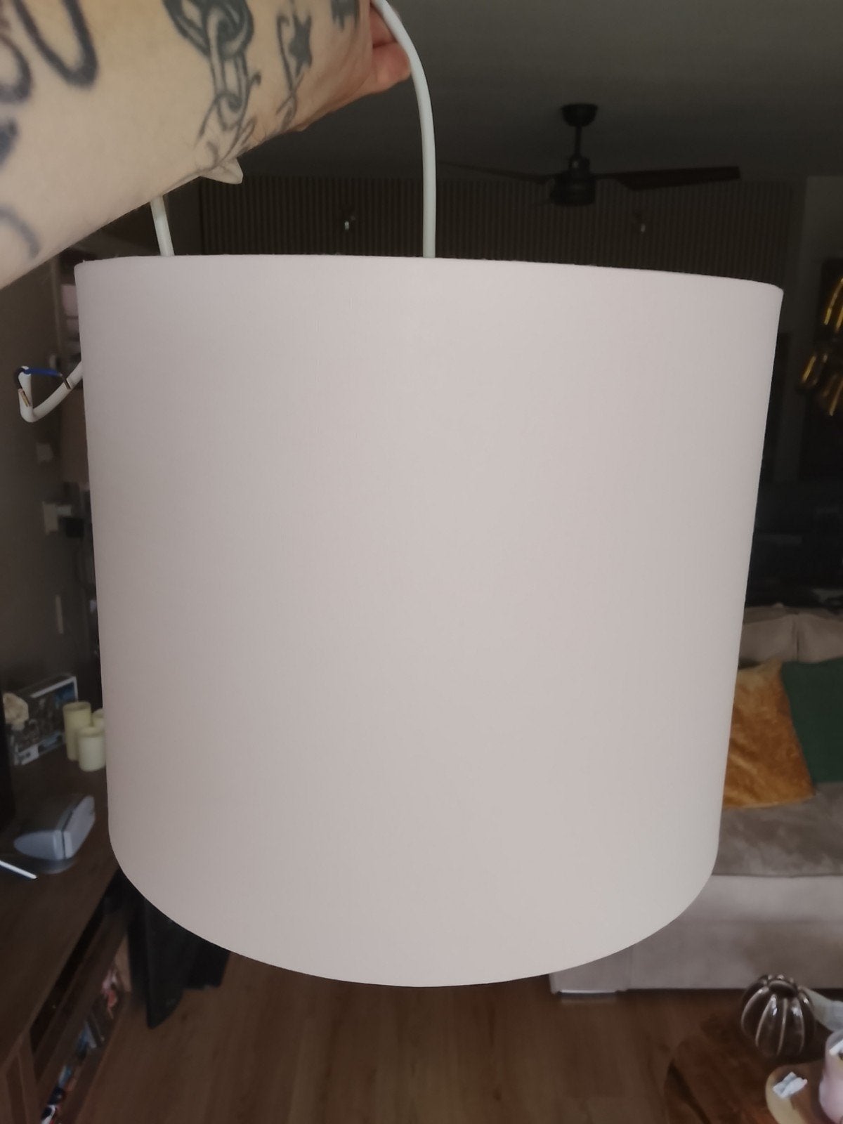 Kinderkamer meisje lamp zacht roze, Rond, 25 cm, Zo goed als nieuw, 30 cm