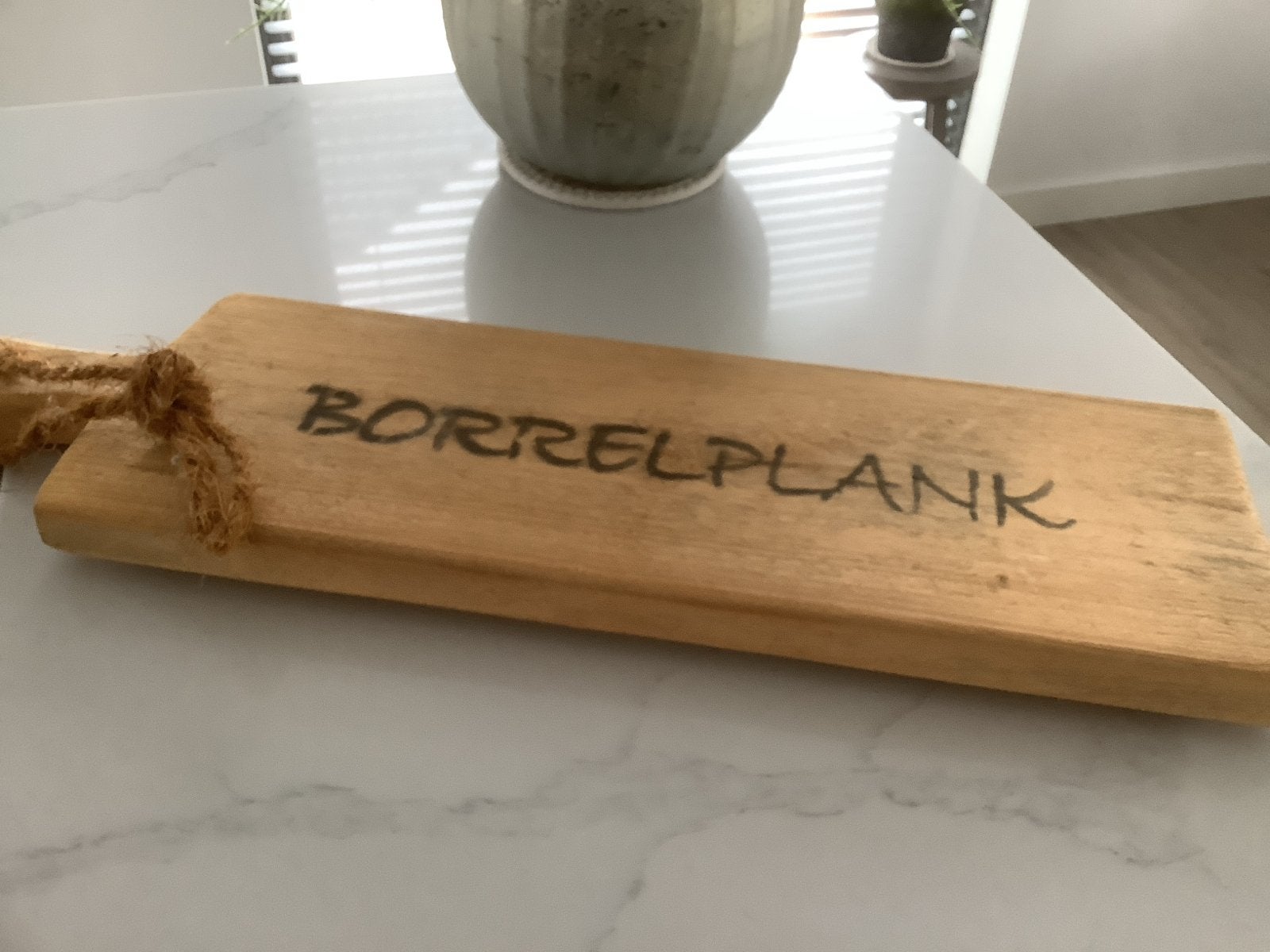 Steigerhouten borrelplank (65x20 cm) - decoratief, Ophalen, Hout, Bruin, Landelijk