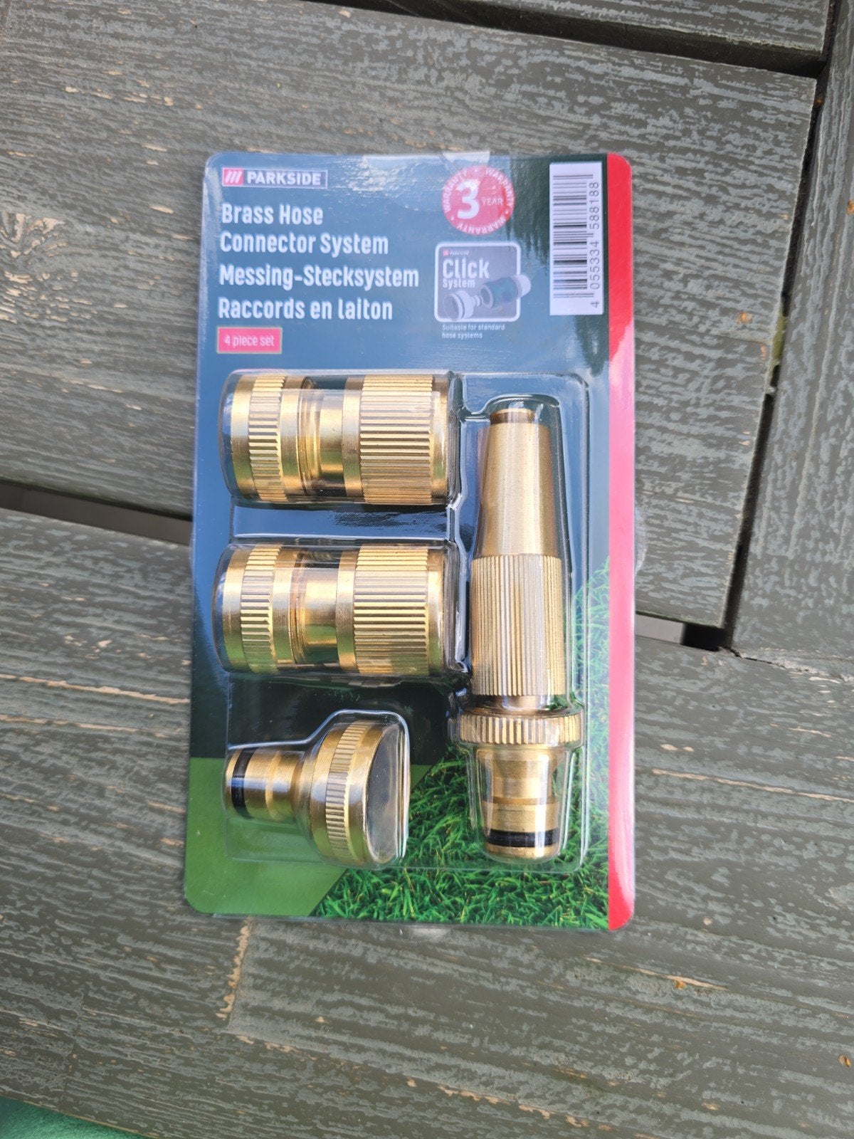 Parkside Messing Tuinslang Aansluitset - 4-delig, Ophalen of Verzenden, Nieuw, Tuinslangkoppeling