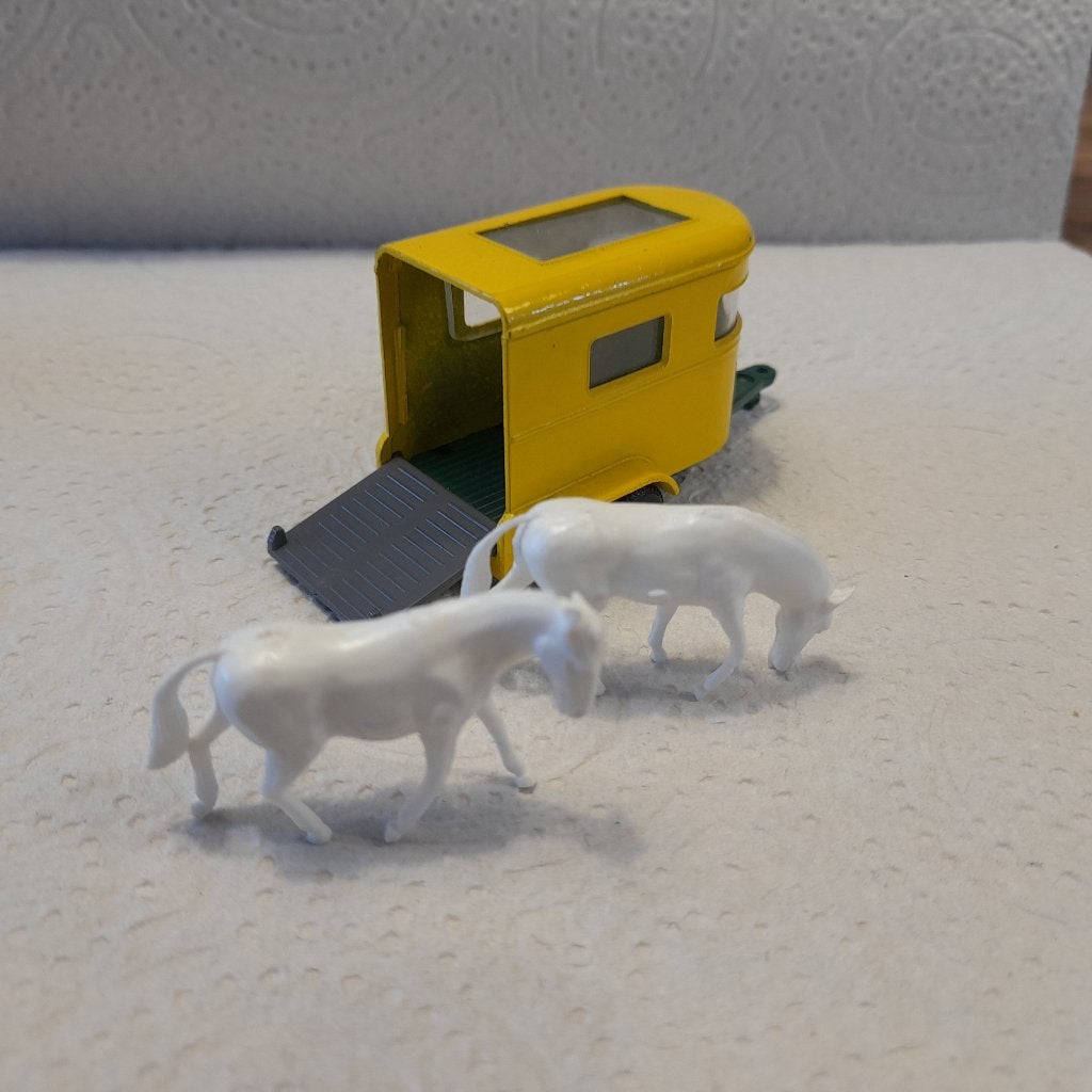 Matchbox Lesney Pony Trailer met 2 paarden., Ophalen of Verzenden, Zo goed als nieuw, Tractor of Landbouw