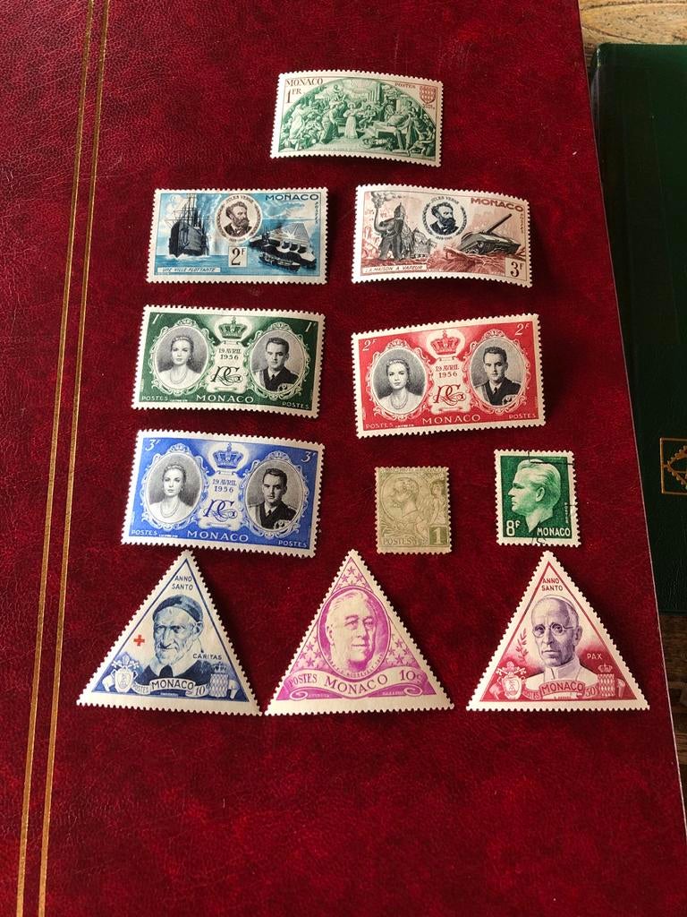 postz Monaco - Jules Verne, Roosevelt & Grace Kelly, Ophalen of Verzenden, Na 1940, Gestempeld