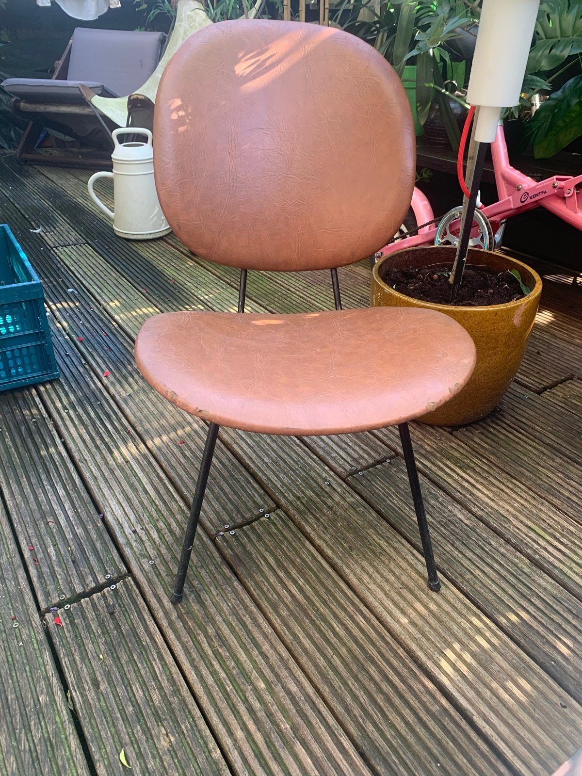 Vintage Gispen kembo 310 easy chairFauteuil  by :W. Rietveld, Huis en Inrichting, Ophalen, Gebruikt, Bruin, Metaal
