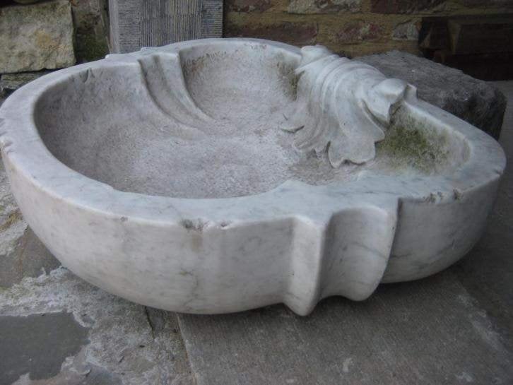 Antiek origineel Marmeren Wijwatervat (Carrara), Antiek en Kunst, Ophalen