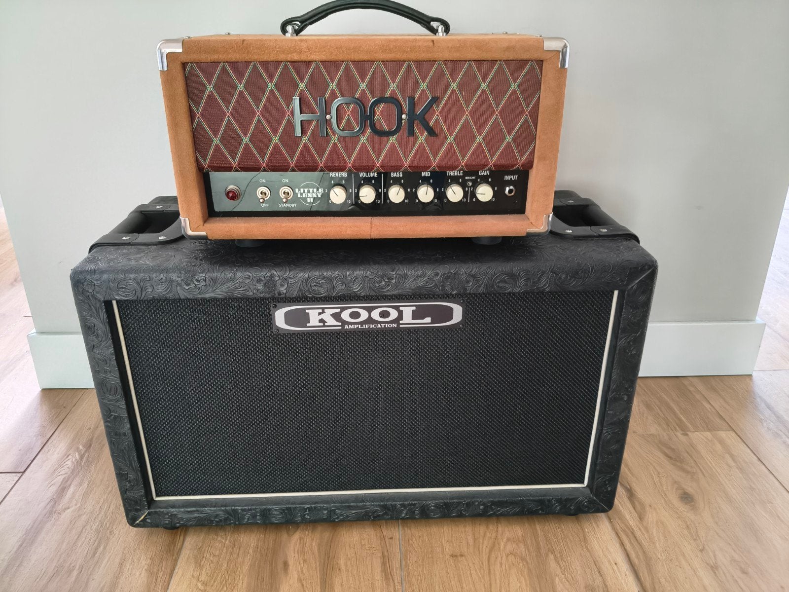 Hook Little Lenny 2 buizenversterker met Kool 2x12 kast, Muziek en Instrumenten, Ophalen of Verzenden, Gebruikt, Gitaar, Minder dan 50 watt