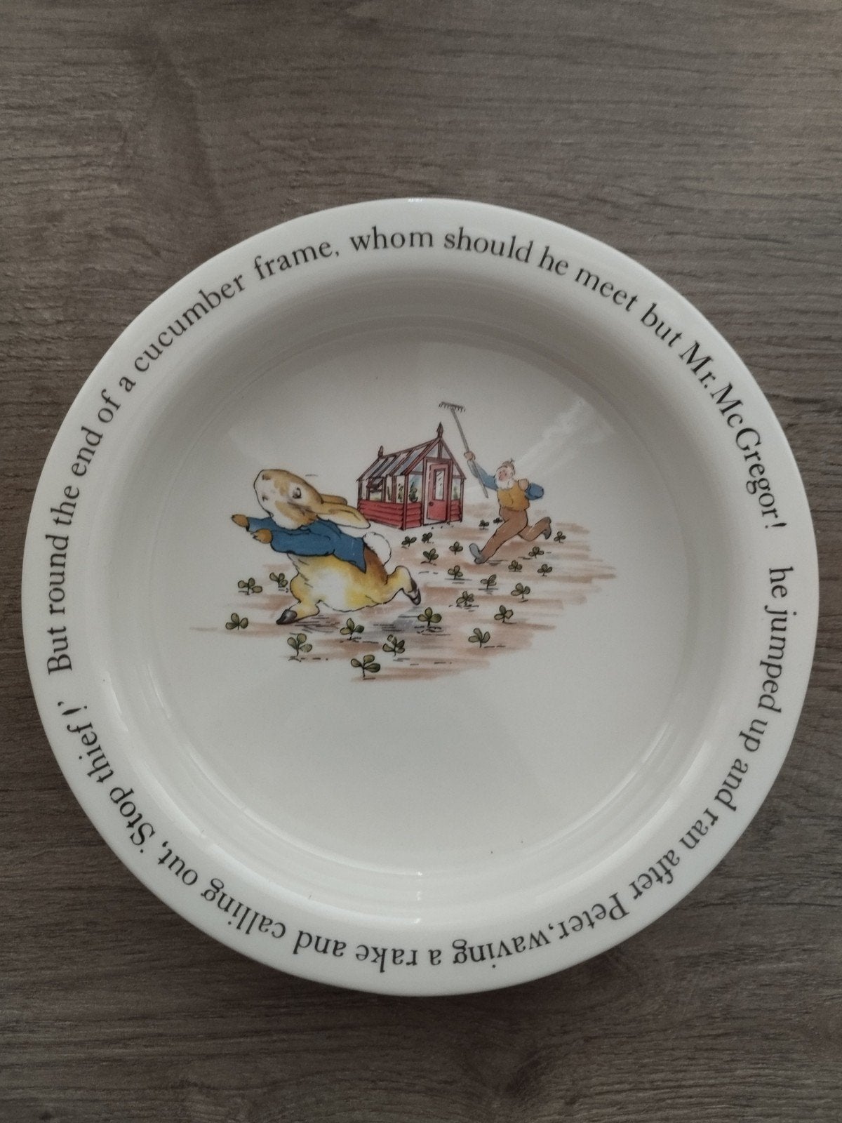Wedgwood Peter Rabbit kinder (pap)bordje, Ophalen, Keramiek, Vintage, Zo goed als nieuw