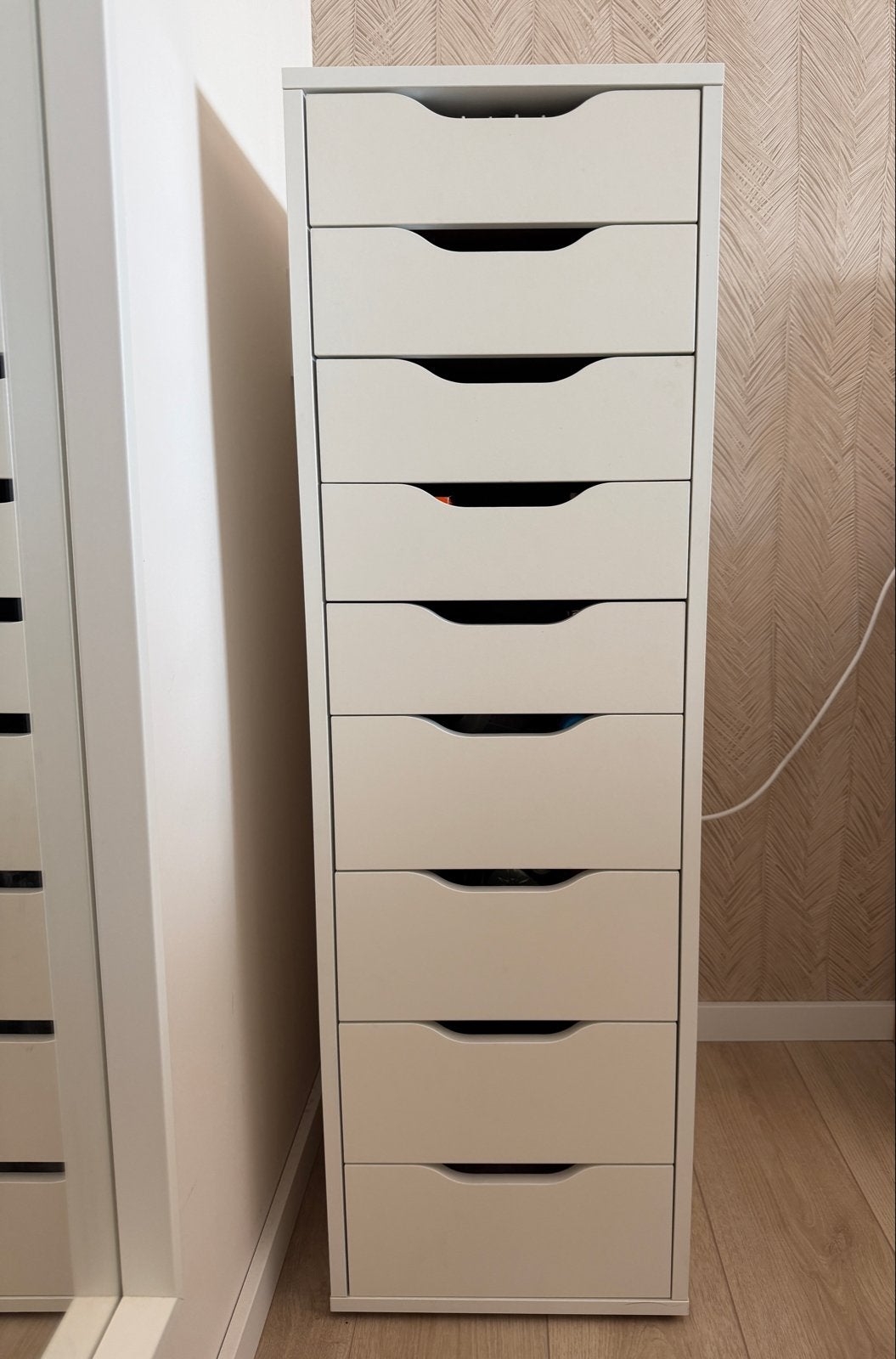 IKEA Alex ladeblok met 9 laden - Wit, Ophalen, Minder dan 50 cm, Gebruikt, 5 laden of meer