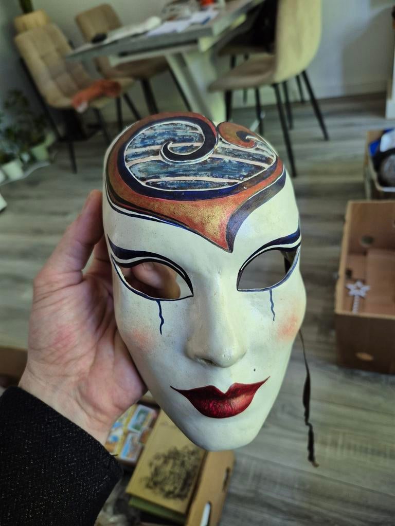 Handgeschilderd Venetiaans Masker - Uniek Kunstwerk, Ophalen of Verzenden