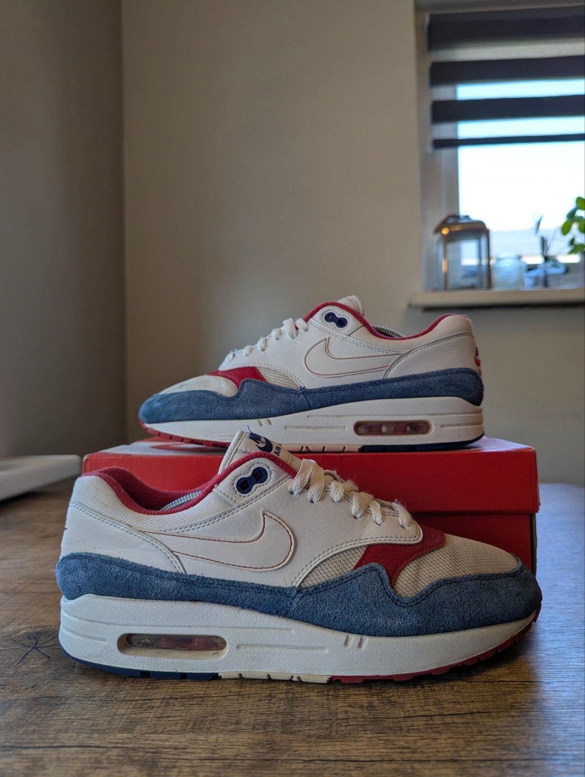 Nike Air Max 1 USA 43, Kleding | Heren, Schoenen, Nike air max, Wit, Ophalen of Verzenden, Gedragen