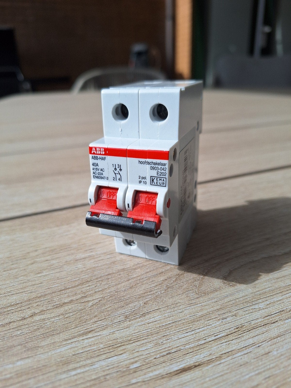 ABB-HAF Hoofdschakelaar 40A 2-polig E202, Ophalen of Verzenden, Gebruikt, ABB, Schakelaar
