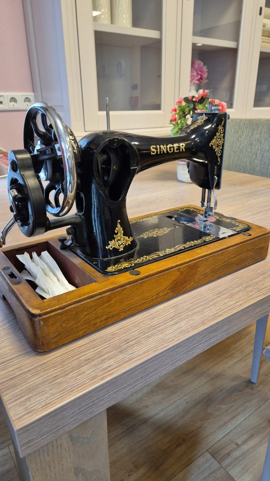 Antieke Singer Naaimachine - Decoratief Stuk, Antiek en Kunst, Ophalen