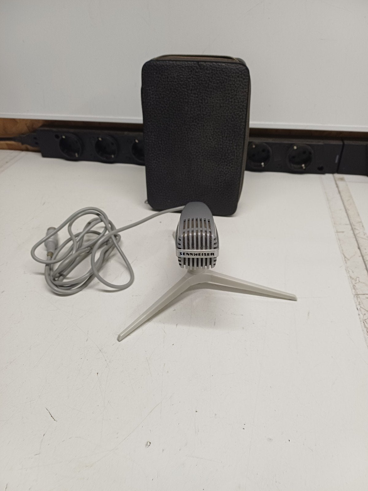 Sennheiser MD 411 microfoon jaren '70 met toebehoren, Ophalen of Verzenden, Gebruikt, Overige typen