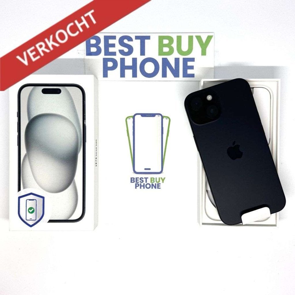 iPhone 15 128GB zwart /krasvrij scherm /96% batt /garantie, 128 GB, IPhone 15, Apple, Zonder abonnement