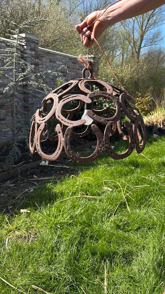 Unieke Hoefijzer Lamp - Rustiek en Handgemaakt, Ophalen, Gebruikt