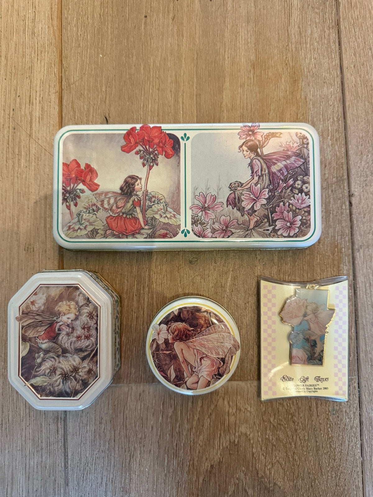 Flower Fairies Pennendoos, blikjes en sleutelhanger, Ophalen of Verzenden, Zo goed als nieuw, Overige, Overige merken