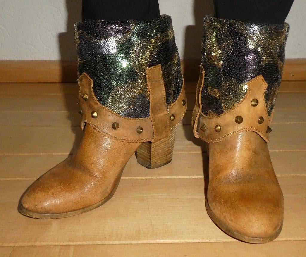 Area Forte western laarzen maat 40 camel leer pailletten, Kleding | Dames, Schoenen, Verzenden, Lage of Enkellaarzen, Gedragen