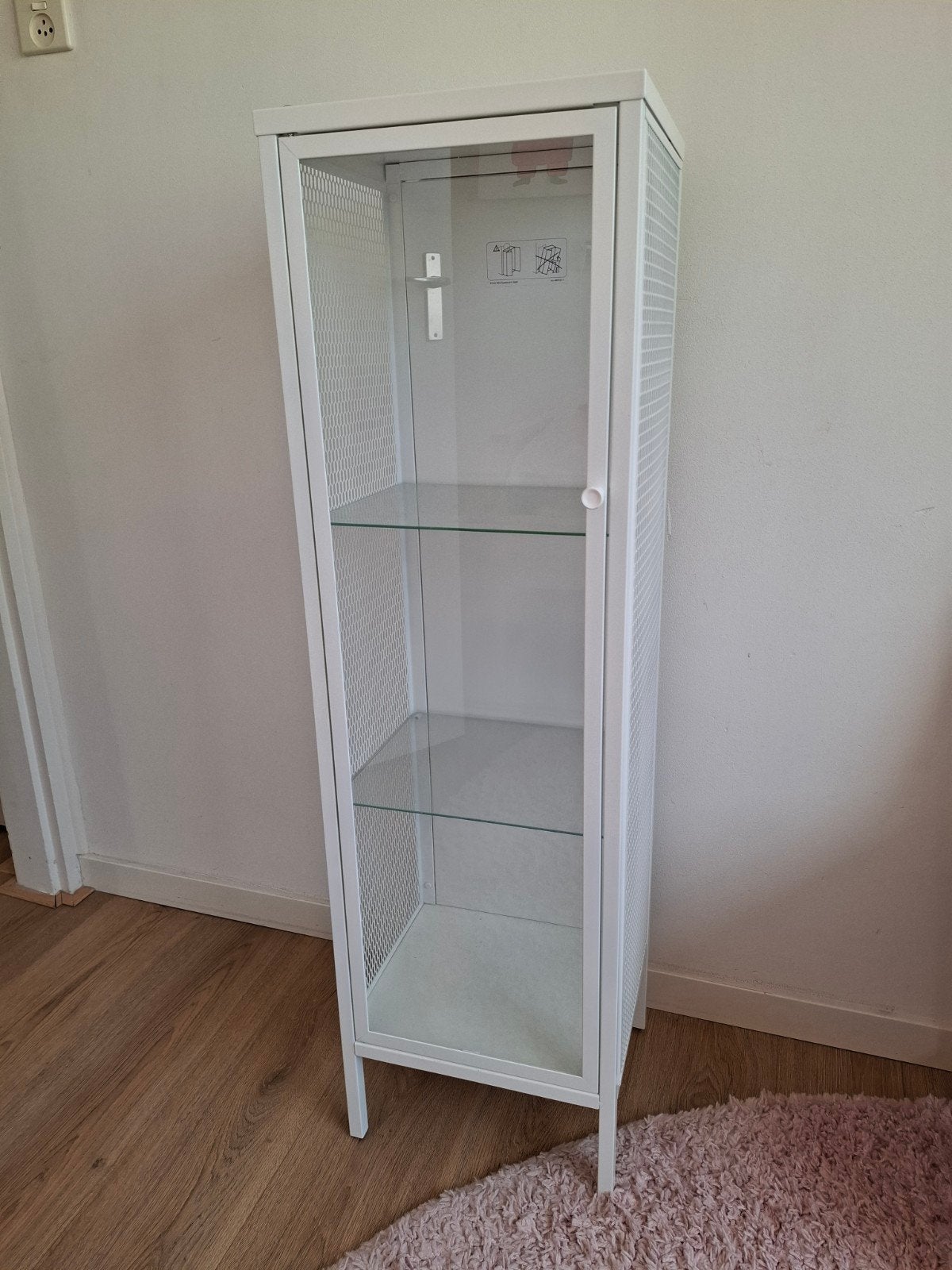 witte vitrine kast, Ophalen, Minder dan 50 cm, Met deur(en), 100 tot 150 cm