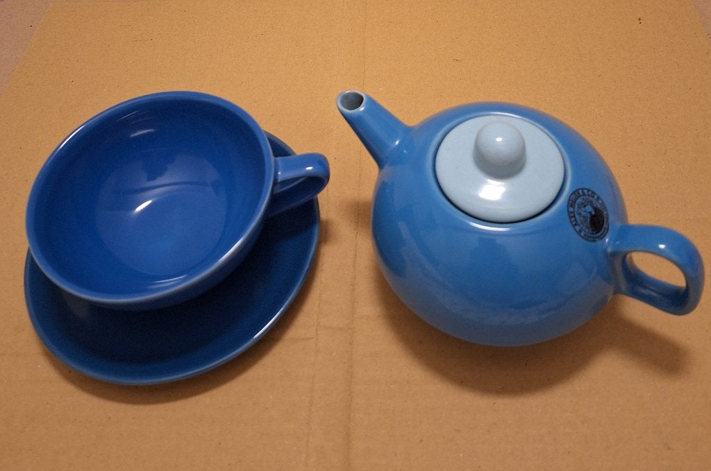 Alex Meijer vintage theepot en kopje, theelicht van glas, Overige materialen, Overige typen, Ophalen of Verzenden, Zo goed als nieuw