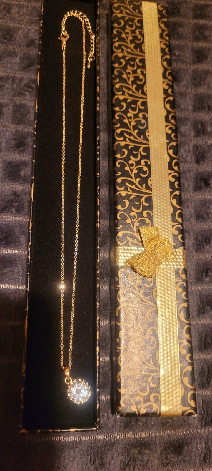 Gouden ketting met schitterende zirkonia hanger, Overige materialen, Nieuw, Ophalen of Verzenden, Met edelsteen