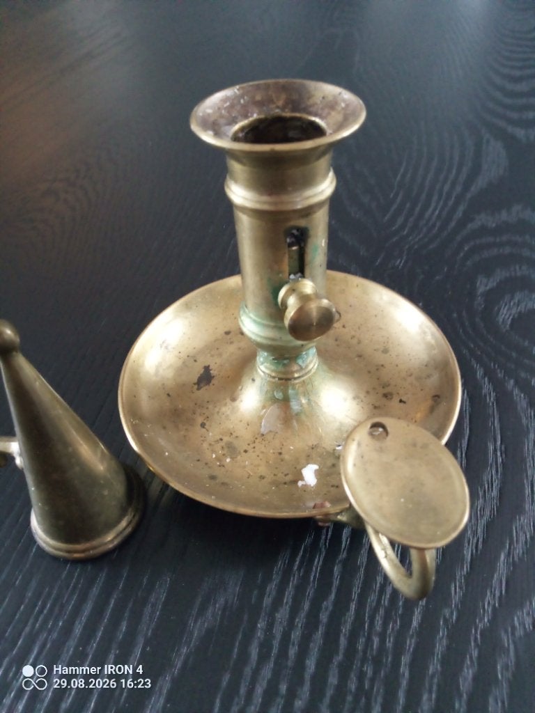 Messing kaarsenhouder, Antiek en Kunst, Ophalen of Verzenden, Koper of Brons