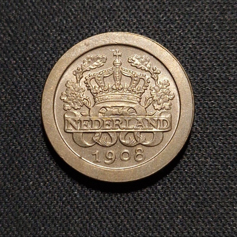 5 cent 1908, Verzenden, Koningin Wilhelmina, 5 cent, Losse munt
