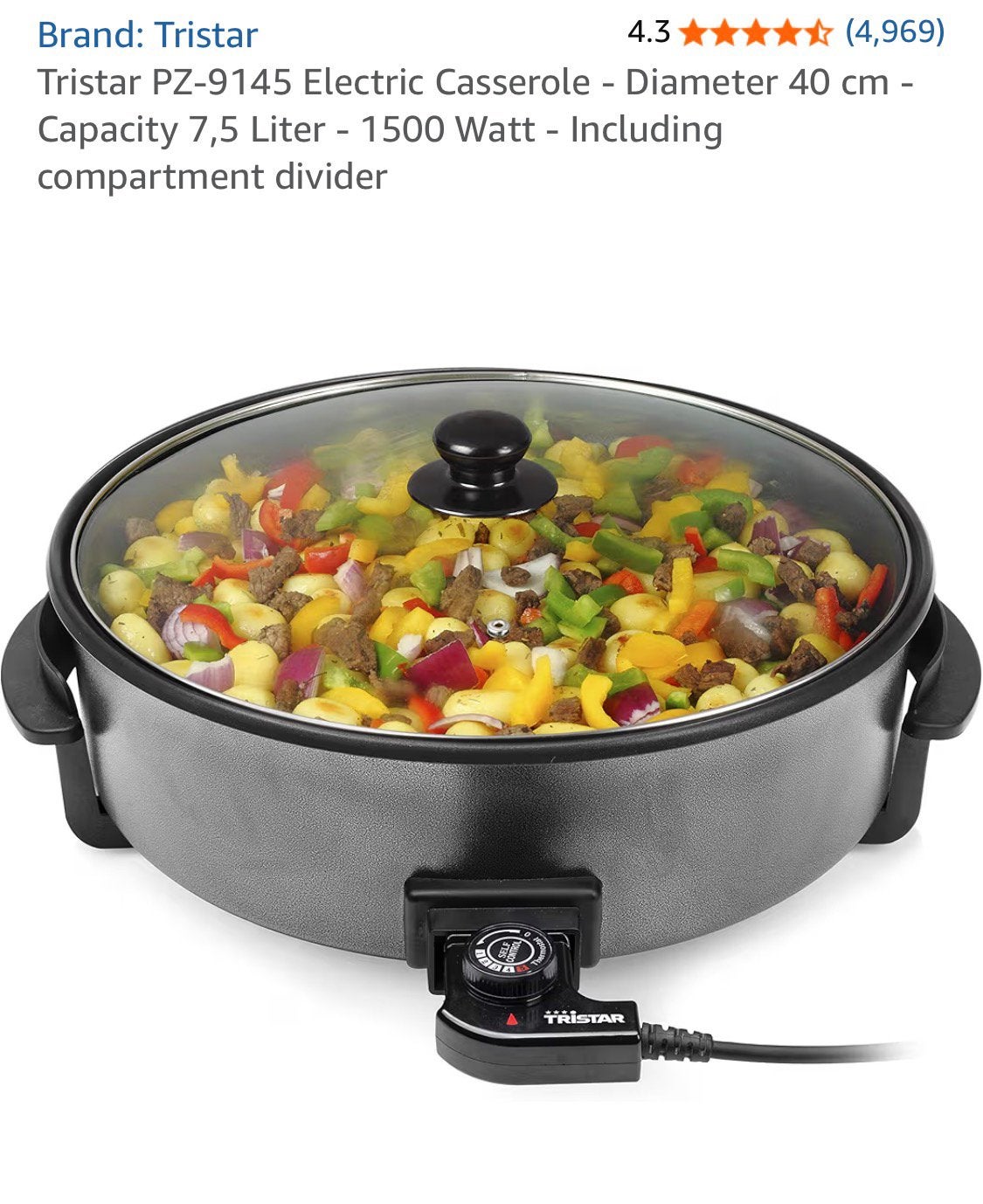 Tristar PZ-9145 Multifunctionele Grillpan XXL 7,5L – Nieuw, Ophalen, Nieuw