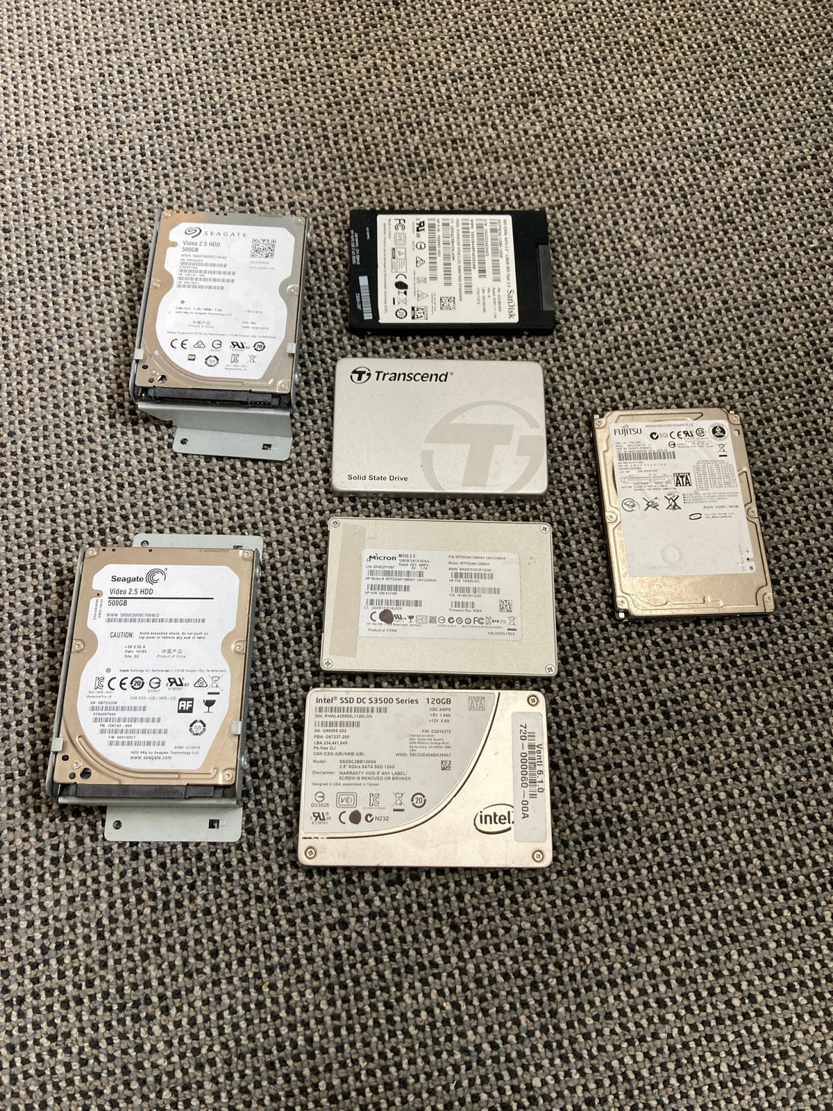 Diverse harde schijven: SSD & HDD - Goed werkend, Intern, Gebruikt, Server, Ophalen of Verzenden