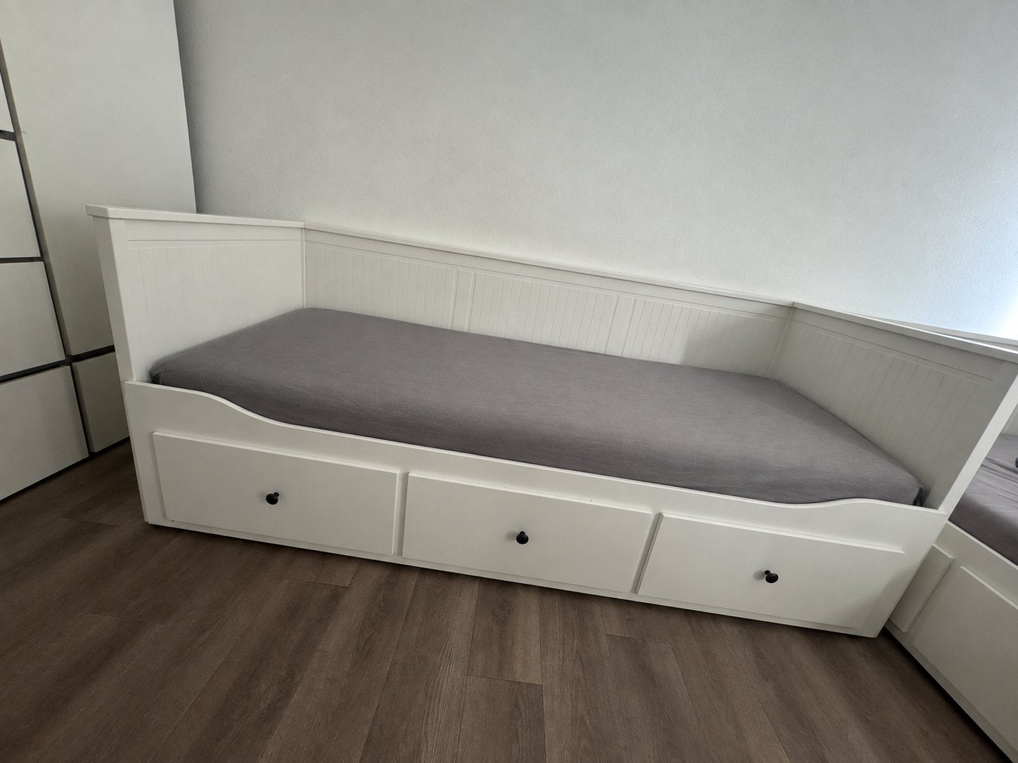 IKEA Hemnes bedbank uitschuifbaar met 3 lades, Ophalen, Wit, Tweepersoons, 80 cm