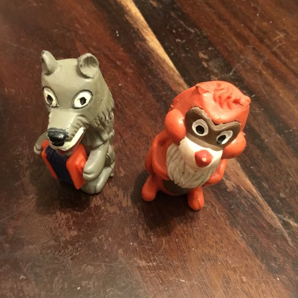 De Fabeltjeskrant - Bor de Wolf en Myra Hamster poppetjes, Verzamelen, Poppetjes en Figuurtjes, Ophalen of Verzenden, Gebruikt