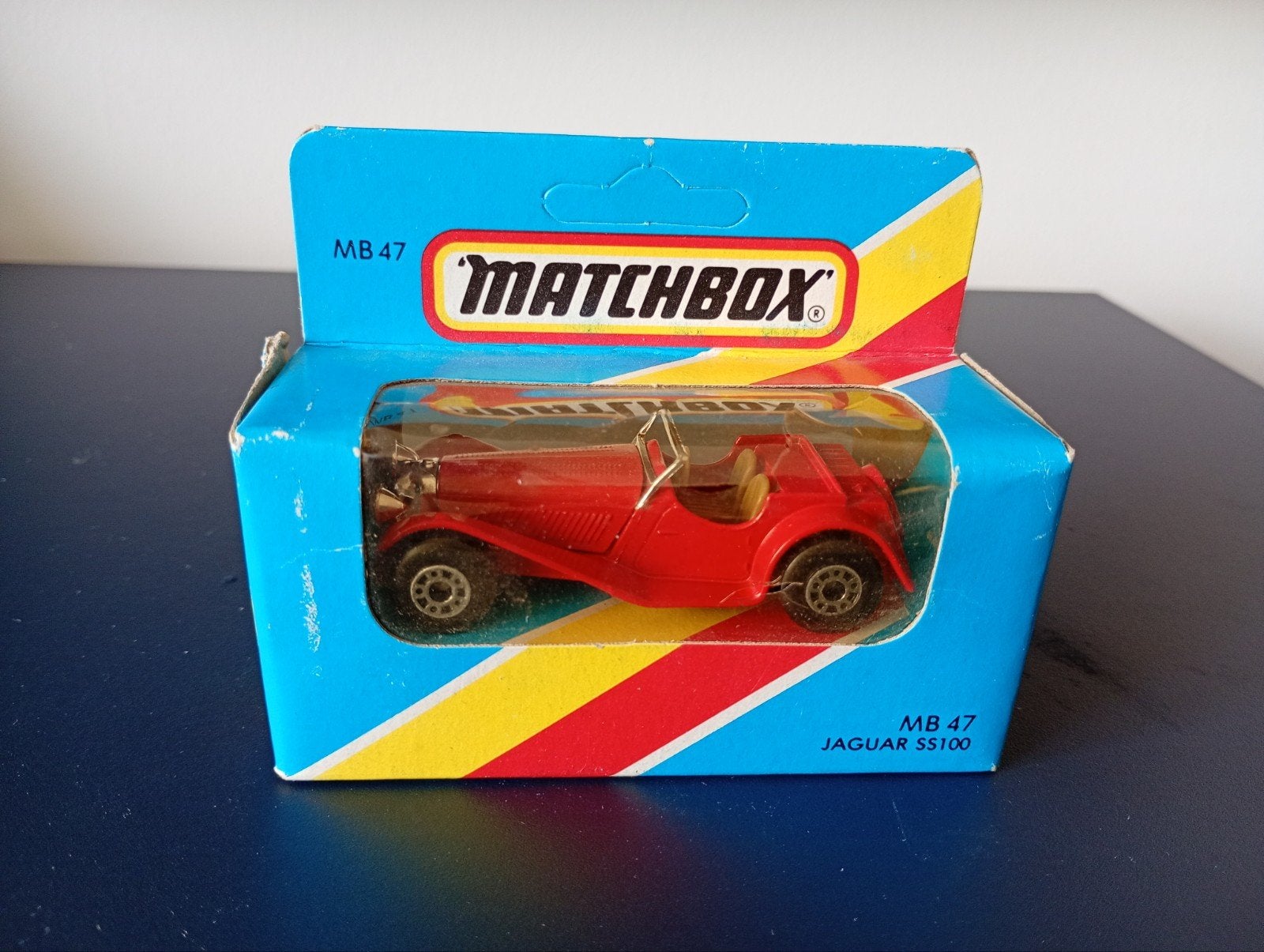 Matchbox MB47 Jaguar SS100 in doosje, Ophalen of Verzenden, Zo goed als nieuw, Auto