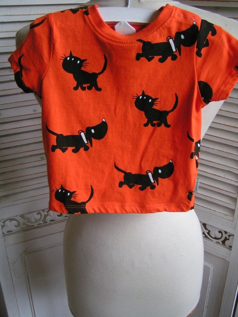 oranje shirt Takkie maat 74 nr XX 275 ger retro, Zo goed als nieuw, Hema, Shirtje of Longsleeve, Verzenden