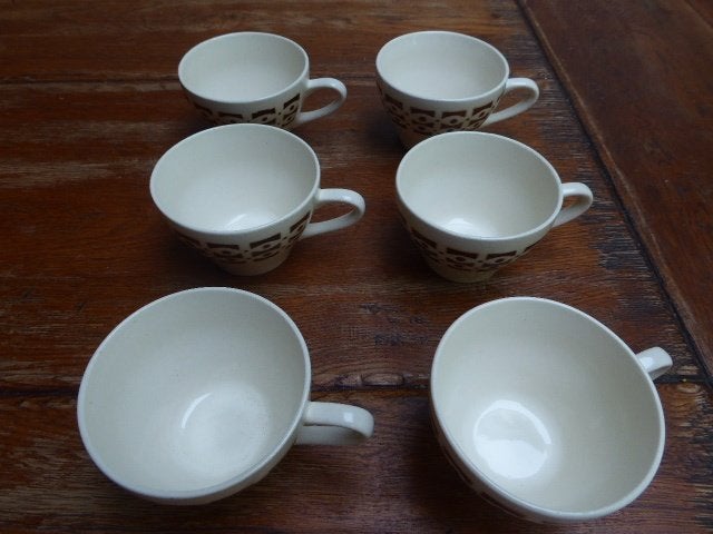 6 art deco keramiek kopjes, Ophalen of Verzenden