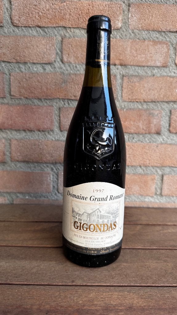 Gigondas Domaine Grand Romane 1997, Verzamelen, Wijnen, Frankrijk, Ophalen of Verzenden, Zo goed als nieuw, Rode wijn