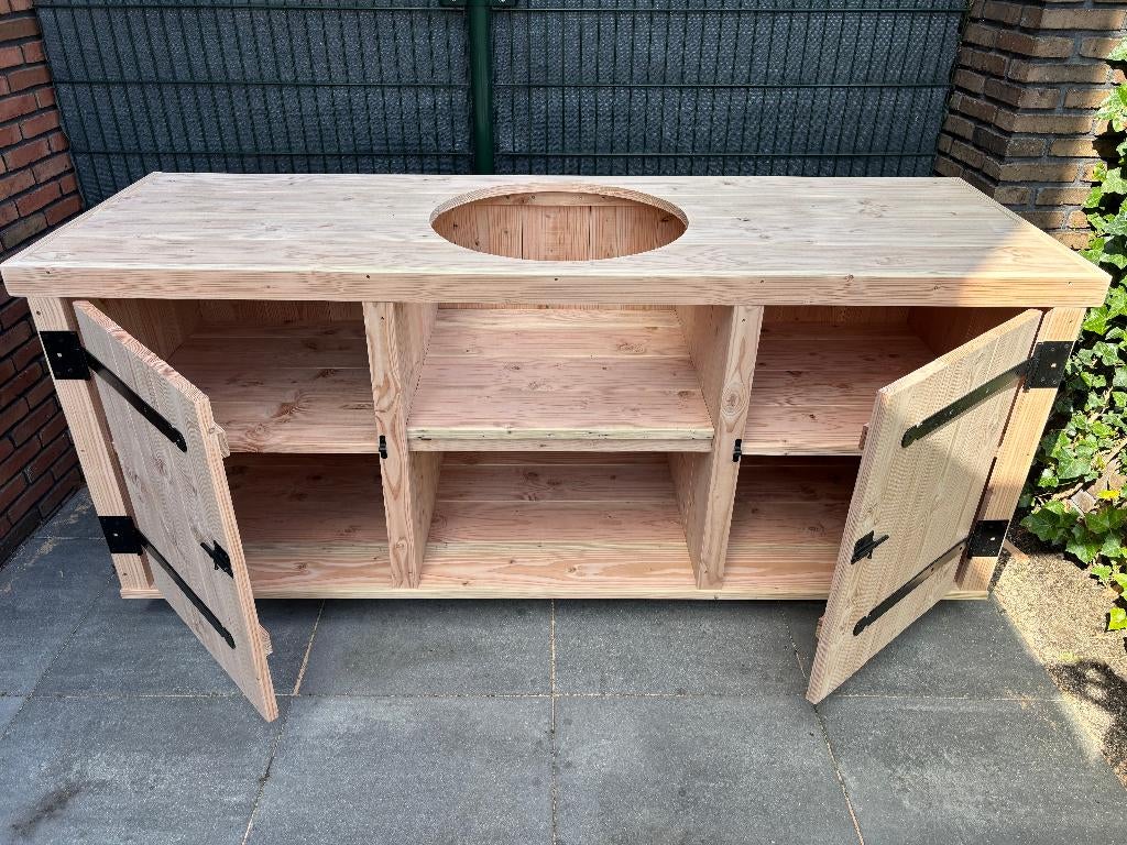 Unieke kwaliteit buitenkeuken van steigerhout of douglashout, Ophalen, Nieuw, Houtskool