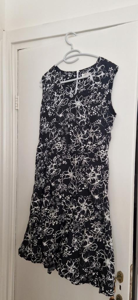 Zomerjurk Julien le Roy, zwart met witte print, maat 40, Maat 38/40 (M), Zwart, Ophalen of Verzenden, Knielengte