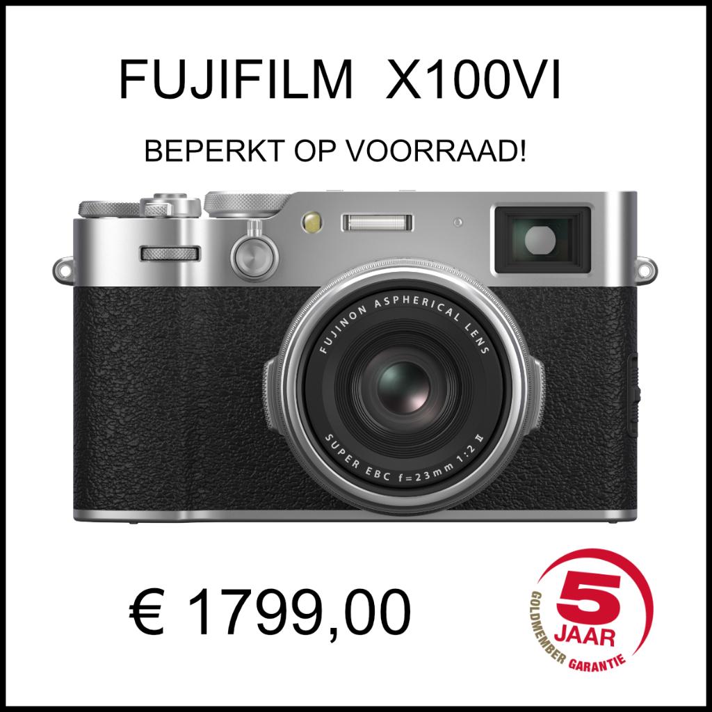 Fujifilm X100VI zilver nieuw | op voorraad|Foto Karin Kollum, 40 Megapixel, Compact, Nieuw, Ophalen of Verzenden