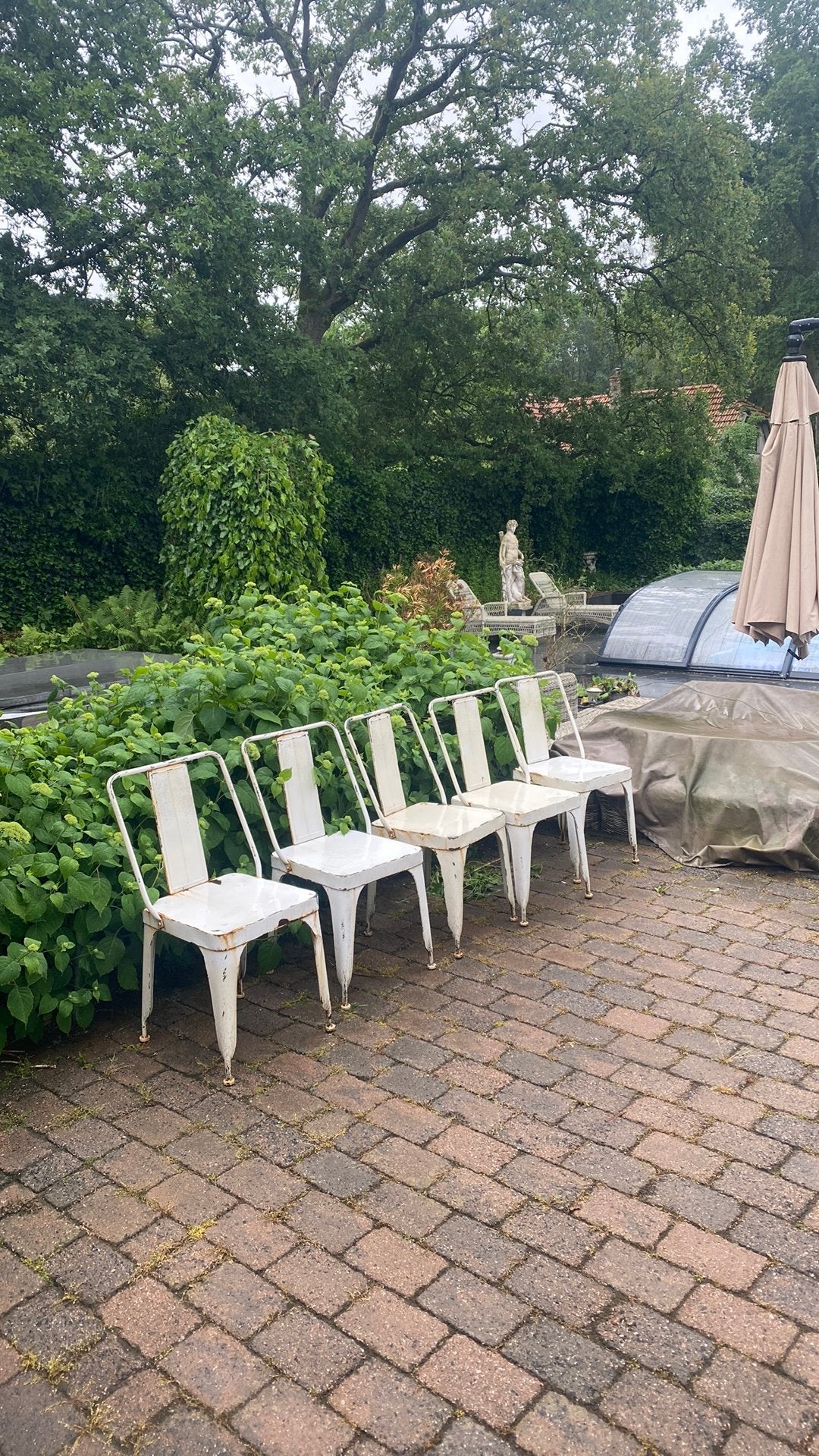 Set van 6 nette tuinstoelen vintage retro buitenstoelen, Ophalen, Zo goed als nieuw, Metaal