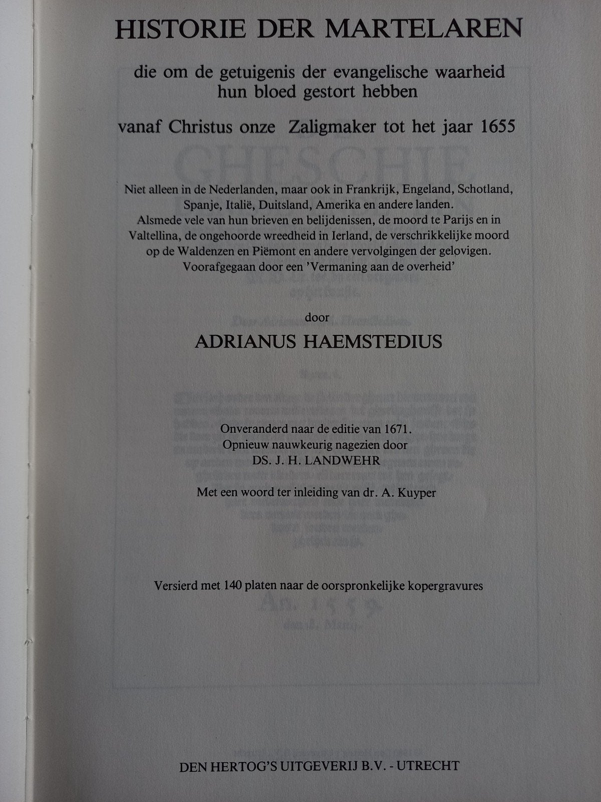Historie der martelaren Haamstede, Boeken, Ophalen of Verzenden