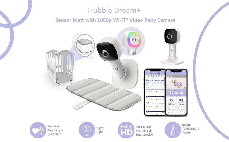 Hubble Connected Dream+ Sleepmat met camera en slaapcoach, Kinderen en Baby's, Babyfoons, Ophalen of Verzenden, Zo goed als nieuw