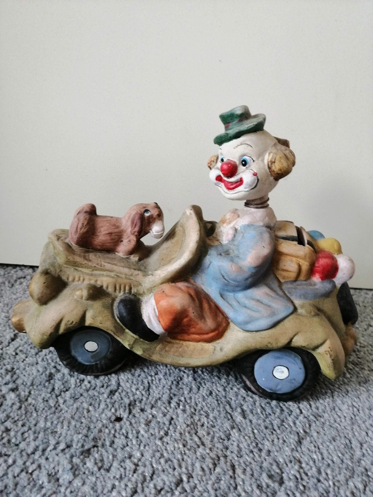 Clown met een wiebelend hoofd spaarpot, Ophalen of Verzenden, Zo goed als nieuw