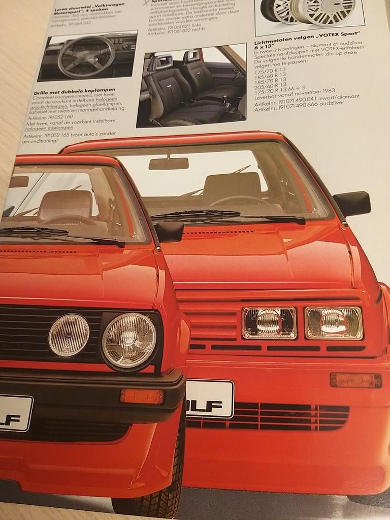 Nederlands Volkswagen Golf 2 Votex accessoire tuner folder, Ophalen of Verzenden, Zo goed als nieuw, Volkswagen